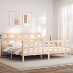 vidaXL Cadre de lit sans matelas 200x200 cm bois massif de pin