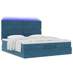 vidaXL Cadre de lit ottoman avec matelas bleu foncé 200x200 cm velours