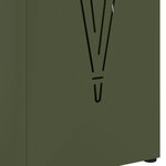 vidaXL Porte-parapluies Vert olive Métal Moyen Incrustations Décoratives