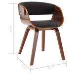 vidaXL Chaise à manger gris bois courbé et tissu