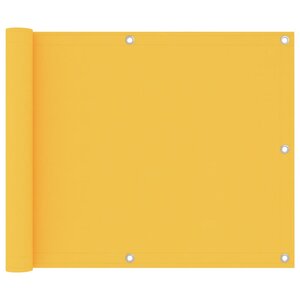 vidaXL Écran de balcon Jaune 75x500 cm Tissu Oxford