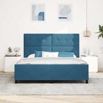 vidaXL Lit à ressorts avec tête de lit Bleu foncé 180 x 200 cm Velours