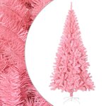 vidaXL Sapin de Noël artificiel avec support rose 240 cm PVC