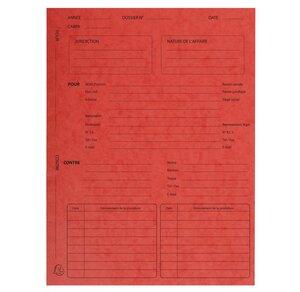 Paquet de 25 Dossiers Suivi de Procédure Carte Lustrée 265g Rouge EXACOMPTA