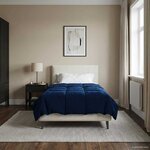 vidaXL Duvet complet toute l'année Bleu foncé 135 x 220 cm Microfibre