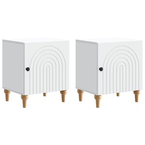 vidaXL Cabinet de chevet 2 Pièces Blanc 43 x 34 5 x 50 cm