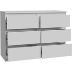 Commode CHELSEA 6 tiroirs - 110 x 42 x 80 - blanc mat