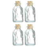 4 mini bouteilles en verre 6 cm avec bouchon liège