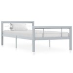 vidaXL Cadre de lit sans matelas gris et blanc métal 90x200 cm