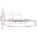 vidaXL Cadre de lit sans matelas 160x200 cm chêne fumé bois ingénierie