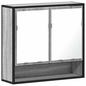 vidaXL Armoire à miroir de salle de bain sonoma gris bois d’ingénierie