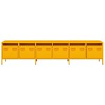 vidaXL Meuble TV jaune moutarde 202x39x43 5 cm acier laminé à froid