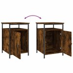 vidaXL Table de chevet chêne fumé 40x42x60 cm bois d'ingénierie
