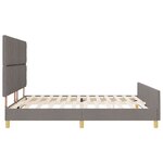 vidaXL Cadre de lit avec tête de lit Taupe 180 x 200 cm tissu