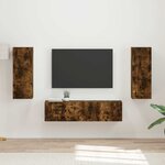 vidaXL Ensemble meuble TV 2 Pièces Chêne fumé Bois d'ingénierie