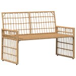 vidaXL Banc extérieur 2 -Seater 116 x 55 x 82 cm Acier et Rattan Poly