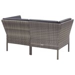 vidaXL Salon de jardin 6 Pièces avec coussins résine tressée gris