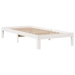 vidaXL Cadre de lit avec tête de lit sans matelas blanc 90x190 cm