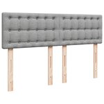 vidaXL Sommier à lattes de lit avec matelas Gris clair 140x190cm Tissu