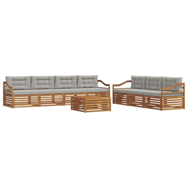 vidaXL Ensemble de canapés d'extérieur 8 pc Gris Naturel et Clair