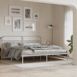 vidaXL Cadre de lit métal sans matelas et tête de lit blanc 200x200 cm
