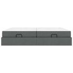 vidaXL Cadre de lit avec stockage Gris foncé 200 x 200 cm tissu
