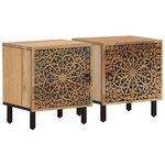 vidaXL Tables de chevet 2 Pièces 40x33x46 cm Bois de manguier solide