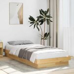 vidaXL Cadre de lit sans matelas 100x200 cm bois massif de chêne