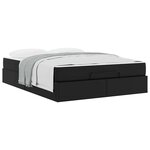 vidaXL Cadre de lit avec matelas Noir 140 x 190 cm Faux cuir