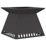 vidaXL Brasero Noir 60 x 60 x 50 cm Acier patiné