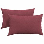 vidaXL Coussins de canapé 2 Pièces Bordeaux 50 x 30 cm tissu