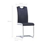 vidaXL Chaises à manger cantilever lot de 4 noir similicuir