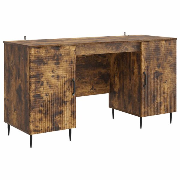 vidaXL Bureau Chêne fumé 142 5 x 50 x 75 cm Bois d'ingénierie