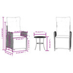 vidaXL Ensemble de bistro 3 Pièces et coussins gris clair résine tressée