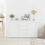 vidaXL Buffet avec tiroir Blanc 120 x 36 x 69 cm Bois d'ingénierie