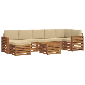 vidaXL Ensemble de canapés d'extérieur 8 Pièces Naturel et Beige
