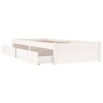 vidaXL Cadre de lit avec tiroirs blanc 75x190 cm