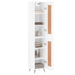 vidaXL Buffet haut Blanc brillant 34 5x34x180 cm Bois d'ingénierie