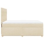 vidaXL Sommier à lattes de lit avec matelas Crème 160x200 cm Tissu