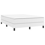 vidaXL Sommier à lattes de lit avec matelas Blanc 140x190cm Similicuir