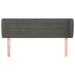 vidaXL Tête de lit avec oreilles Gris foncé 147x23x78/88 cm Velours