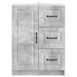 vidaXL Buffet Gris béton 66 x 34 5 x 87 cm Bois d'ingénierie
