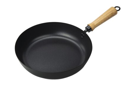 Wok avec revêtement antiadhésif - 30 cm - En acier carbone - Compatible toutes plaques de cuisson