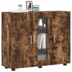vidaXL Cabinet en Bois avec stockage Chêne fumé 88 5 x 30 5 x 73 cm