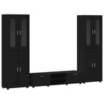 vidaXL Ensemble meuble TV avec tiroir FLORIN Noir Bois d'ingénierie