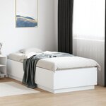 vidaXL Cadre de lit avec LED sans matelas blanc 90x200 cm