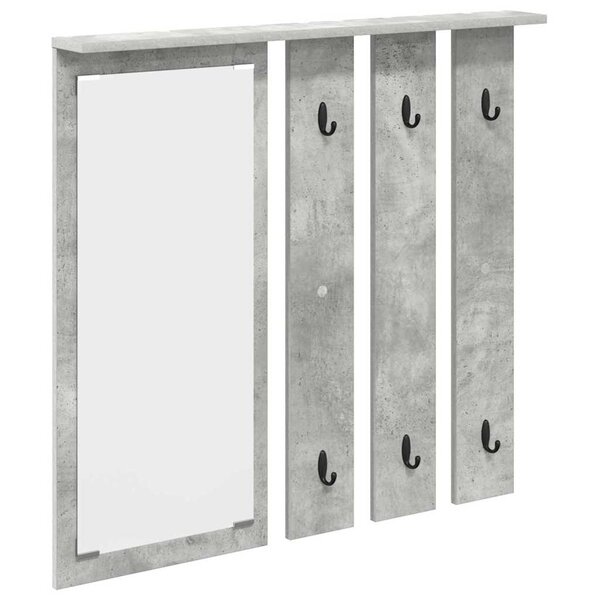 vidaXL Porte-manteau mural avec étagère Gris béton 84 x 10 x 80 cm