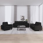 vidaXL Ensemble de canapés 3 Pièces noir tissu