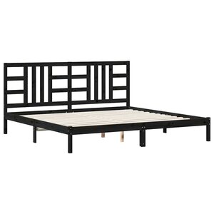 vidaXL Cadre de lit sans matelas noir 200x200 cm bois massif