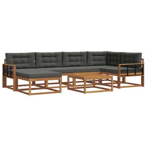 vidaXL Ensemble de canapés d'extérieur 7 Pièces Naturel et Anthracite